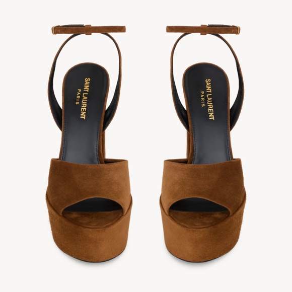 Saint Laurent JODIE Platform Sandals in Suede 38 / US 8 - Picture 4 of 4